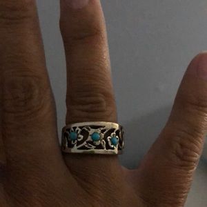 Turquoise and sterling ring